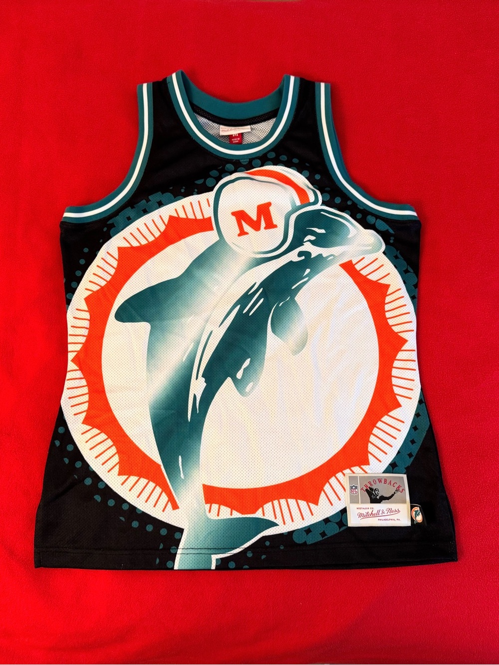 Mitchell & Ness NFL Miami Dolphins Big Face 7.0 Fashion Tank Jersey Men’s M EUC